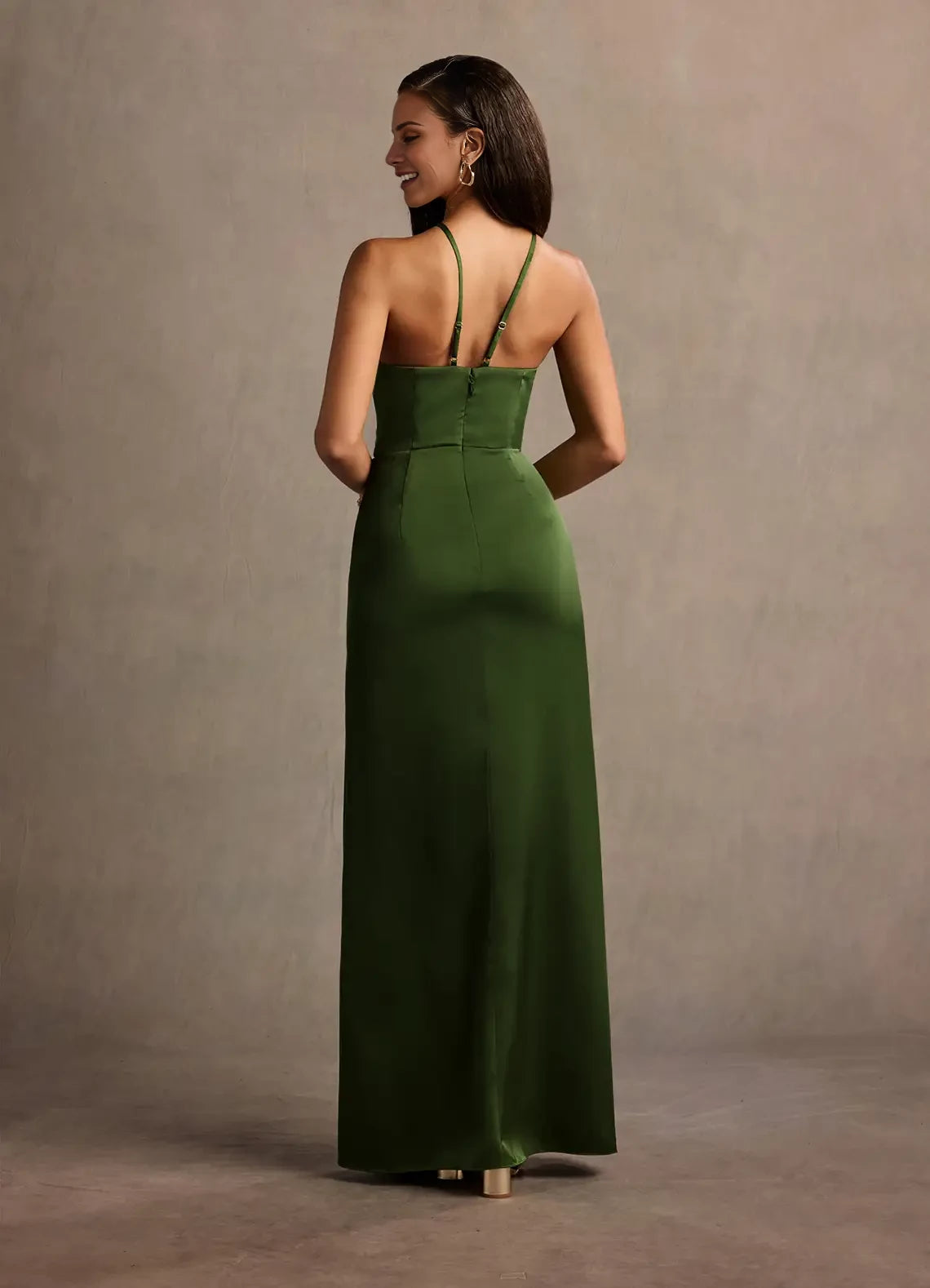 Halter Split Fork Maxi Dress Evening Dresses