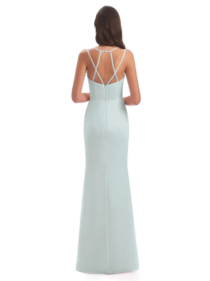 Hourglass Spaghetti Straps Chiffon Bridesmaid Dresses