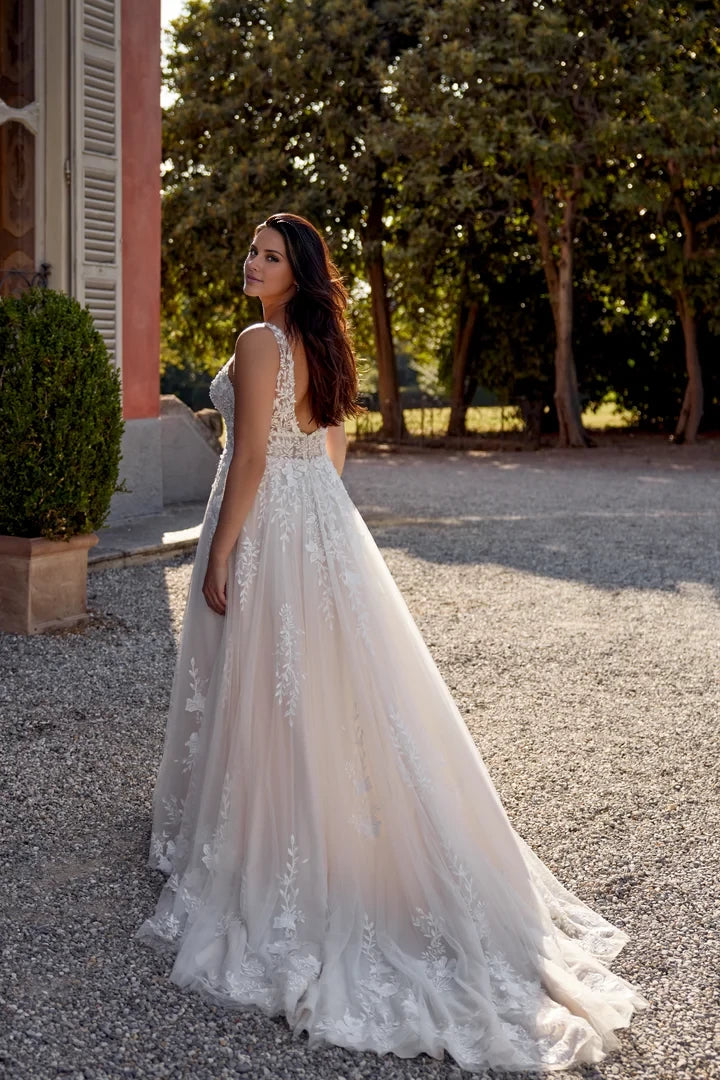 Illusion Sabrina Neckline A-Line Plus Size Dress with Beaded Cummerbund Wedding Dresses