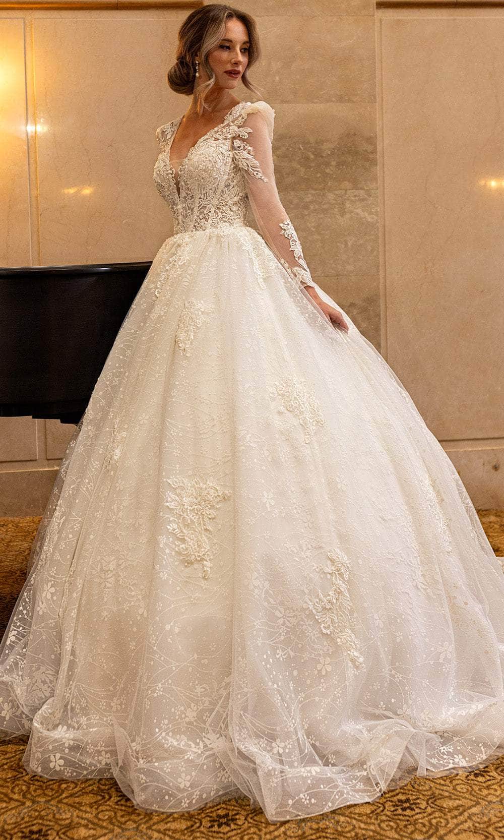 Lace Illusion Bodice Wedding Gown Wedding Dresses