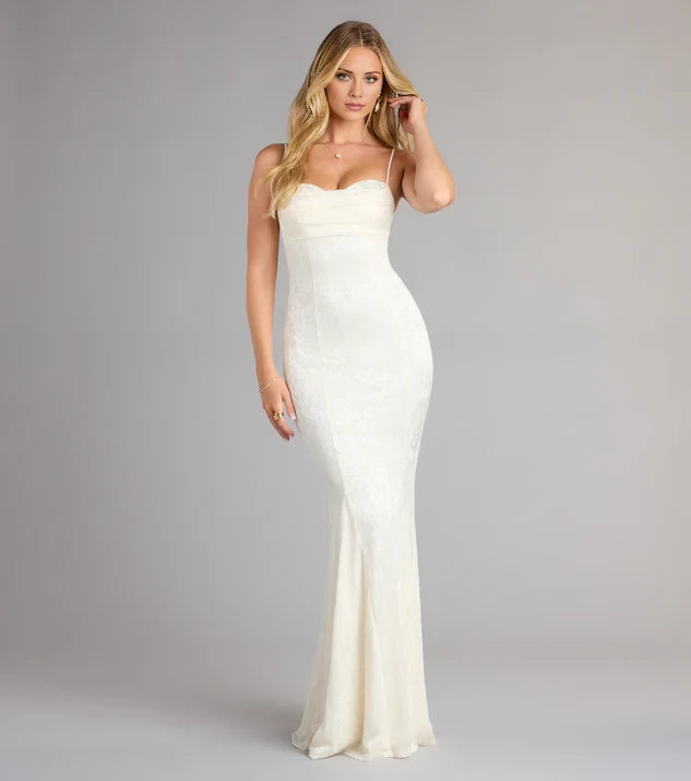 Lace Mermaid Formal Dress Prom Dresses