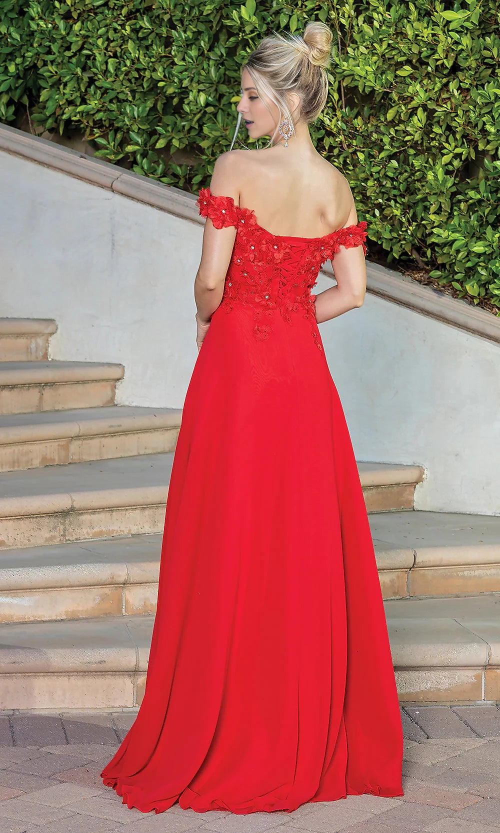 Long Corset-Back Prom Dress with Beaded Bodice Prom Dresses