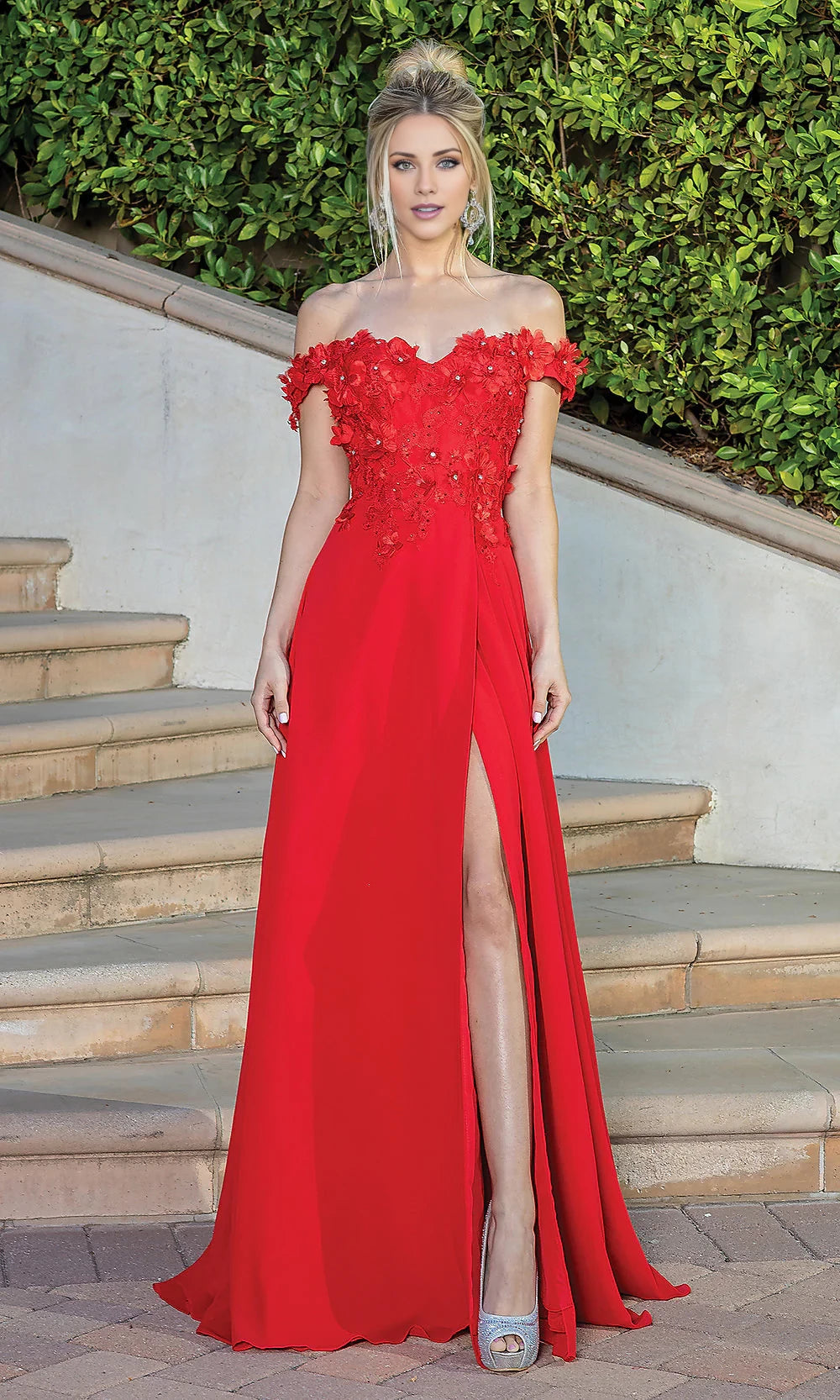 Long Corset-Back Prom Dress with Beaded Bodice Prom Dresses