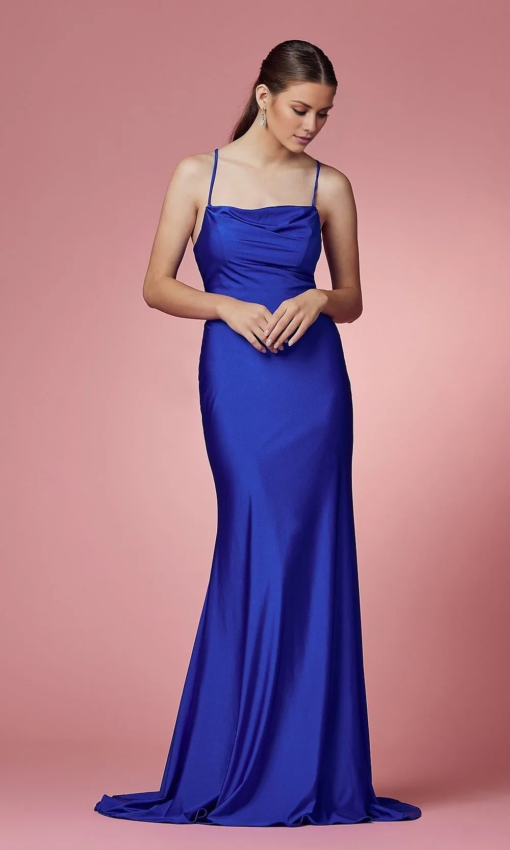 Long Prom Dress with Strappy Corset Open Back Prom Dresses