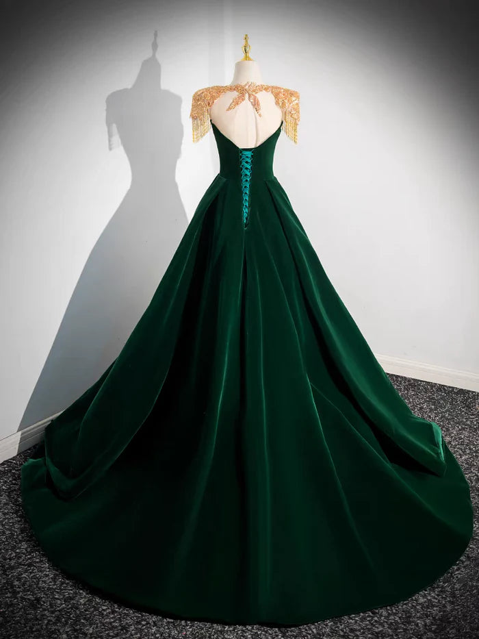 Luxurious Ball Gown Sweetheart Neck Embellished Shoulder Long Length Quinceanera Dresses