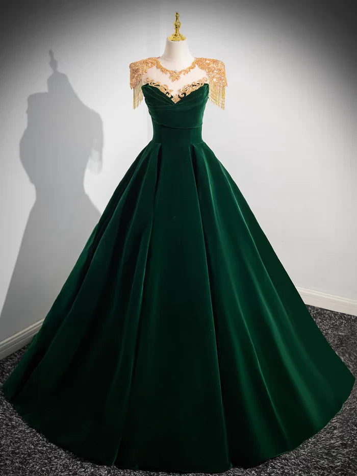 Luxurious Ball Gown Sweetheart Neck Embellished Shoulder Long Length Quinceanera Dresses