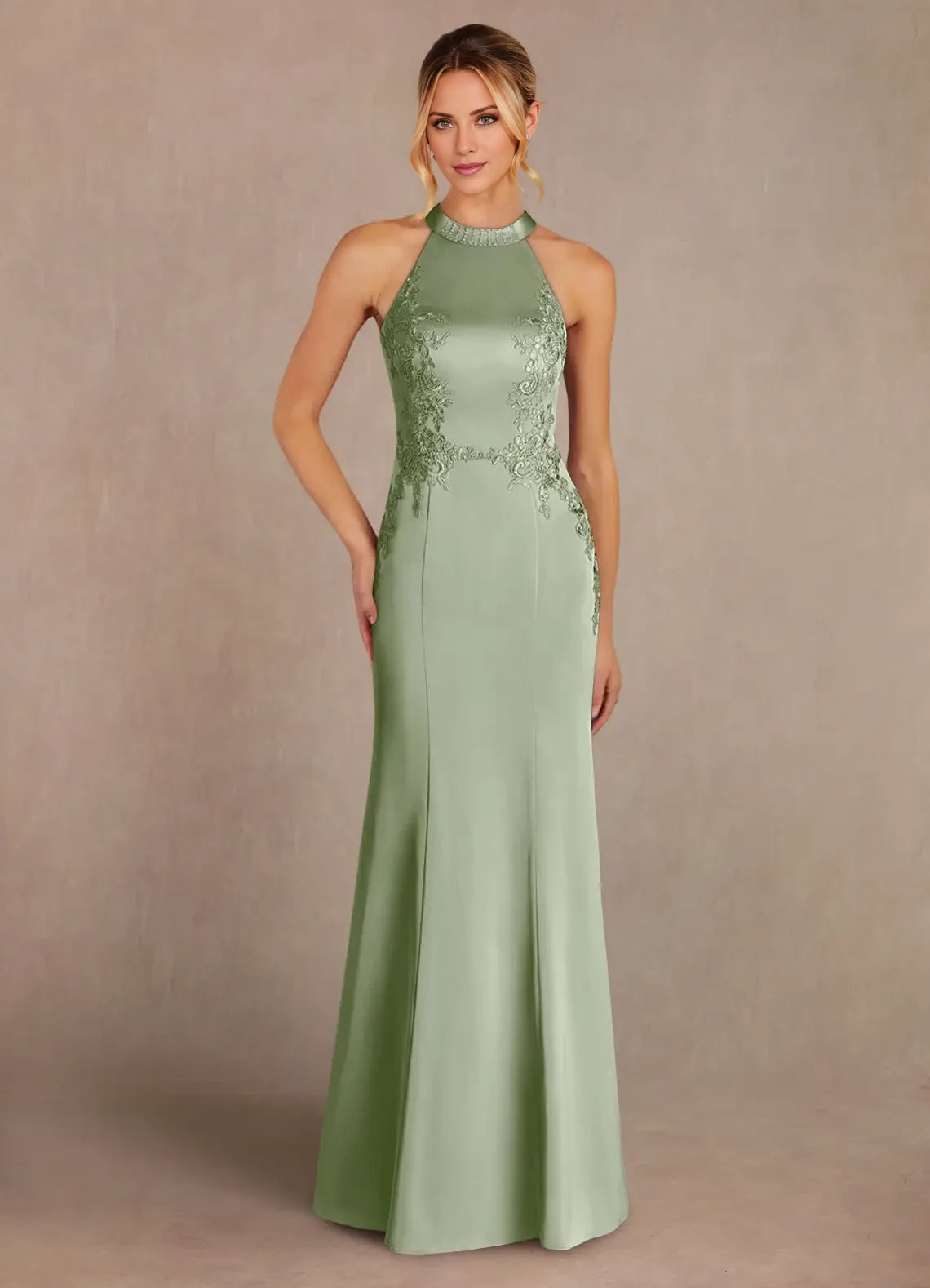 Mermaid Lace Satin Dress Mother of the Bride Dresses
