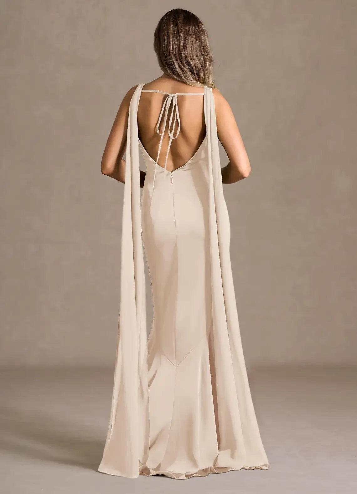 Mermaid Sleeveless Chiffon Maxi Dress Evening Dresses
