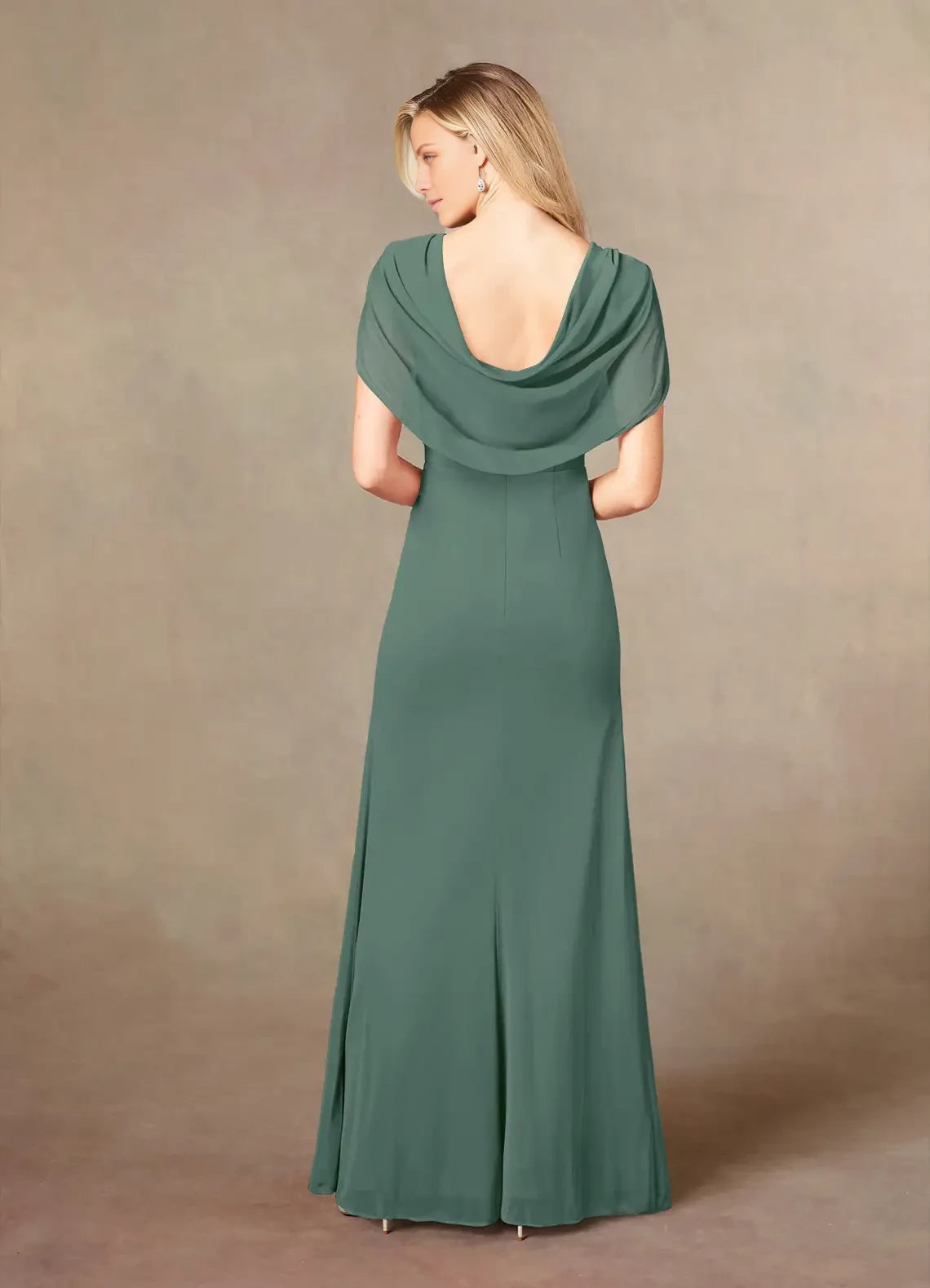 Mermaid V-Neck Pleated Mesh Split Fork Dress Mother of the Bride Dresses