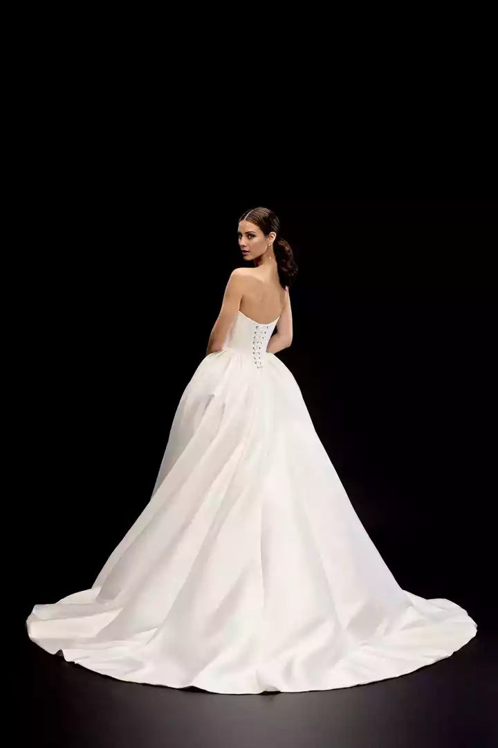 Mikado Ball Gown with Corset Back and Princess Seaming  Wedding Dress