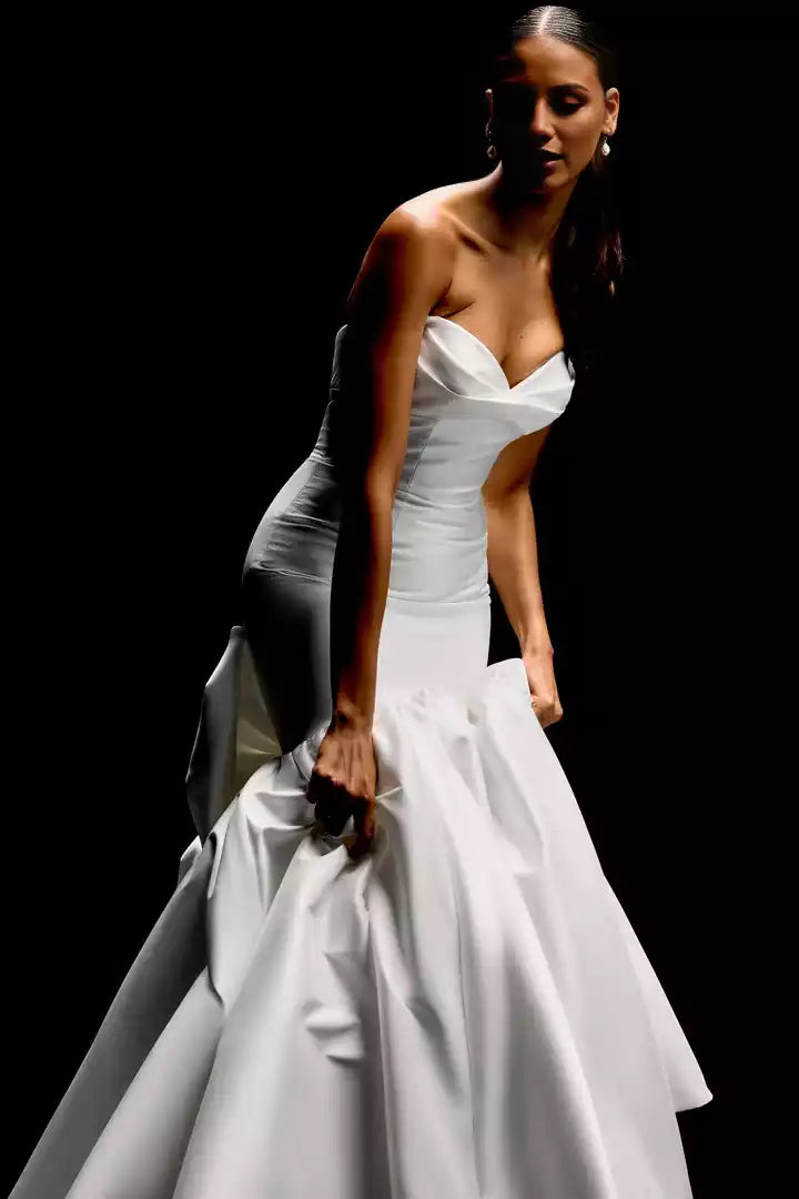 Mikado Trumpet Gown With Stylized Sweetheart Neckline Wedding Dress
