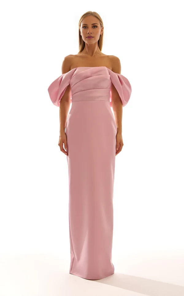 Off-the-Shoulder Satin Dress And to the ground Evening Dresses