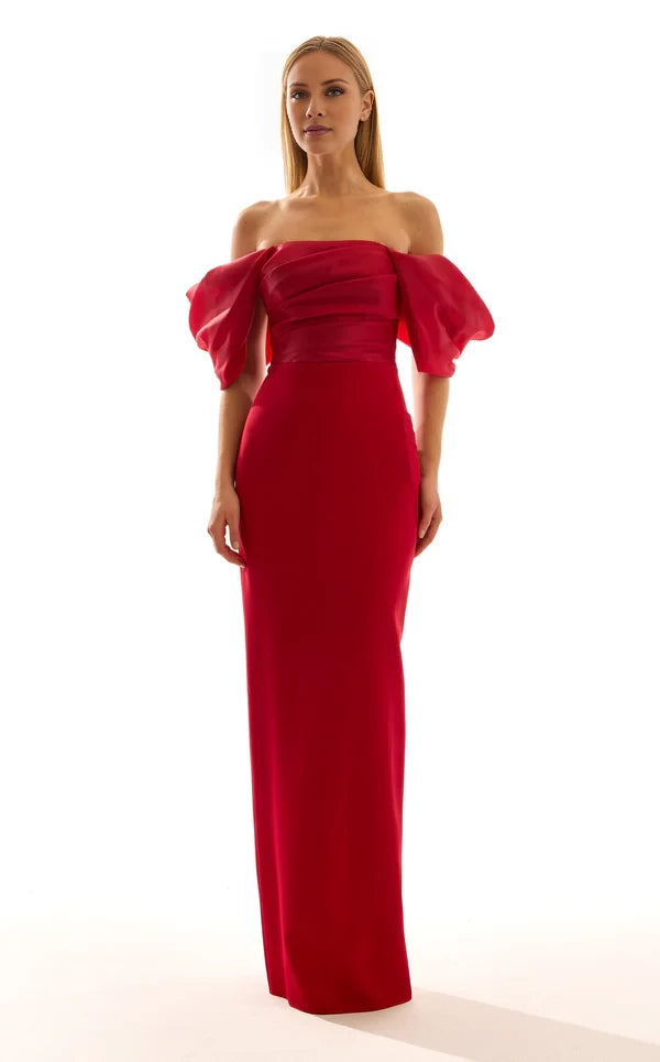 Off-the-Shoulder Satin Dress And to the ground Evening Dresses