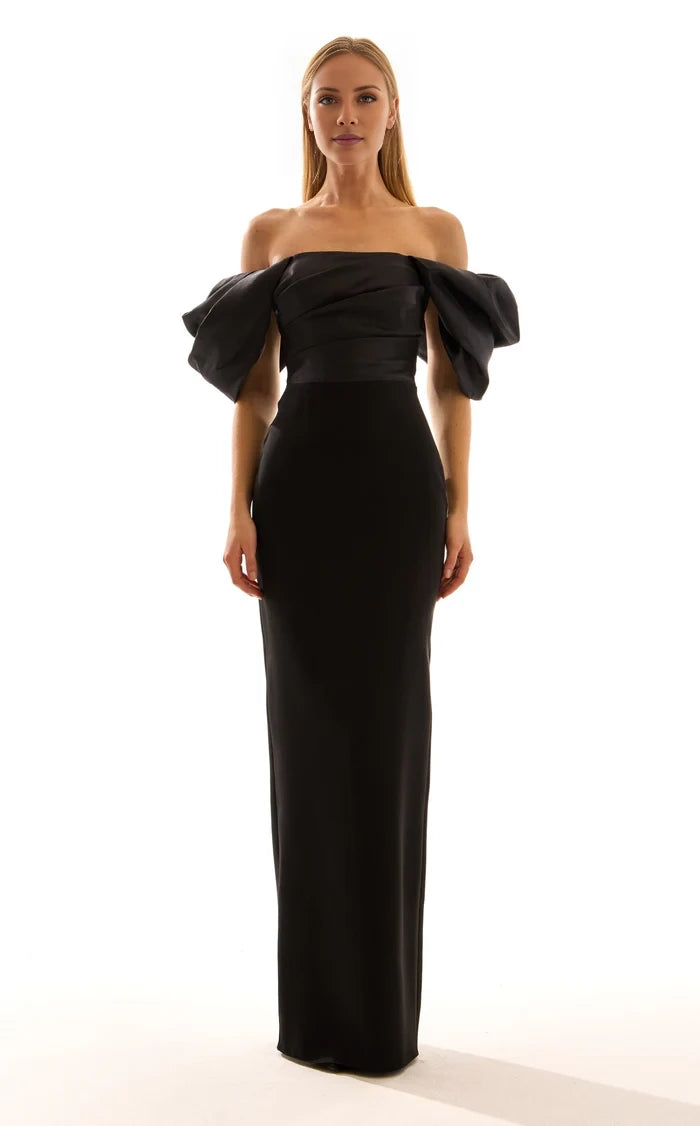 Off-the-Shoulder Satin Dress And to the ground Evening Dresses
