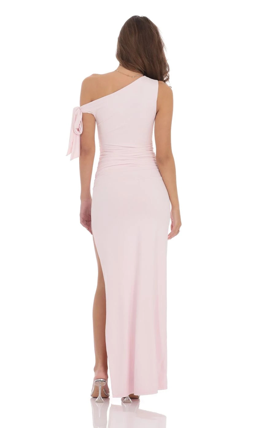 Off Shoulder Tie Strap Maxi Dress Prom Dresses