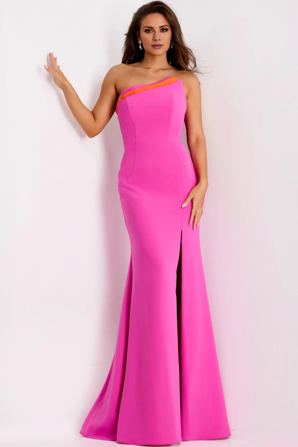 One-Shoulder Evening Gown with Side Slit Evening Dresses