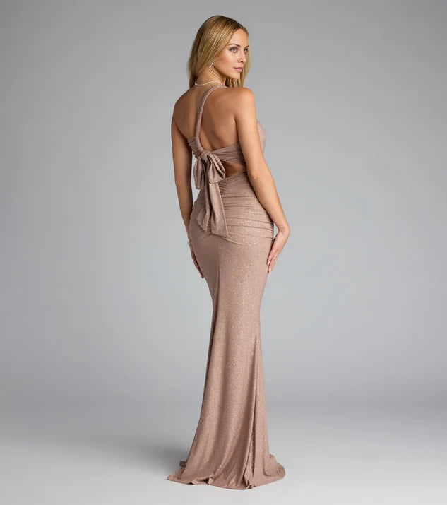 One-Shoulder Mermaid Glitter Formal Dress Prom Dresses