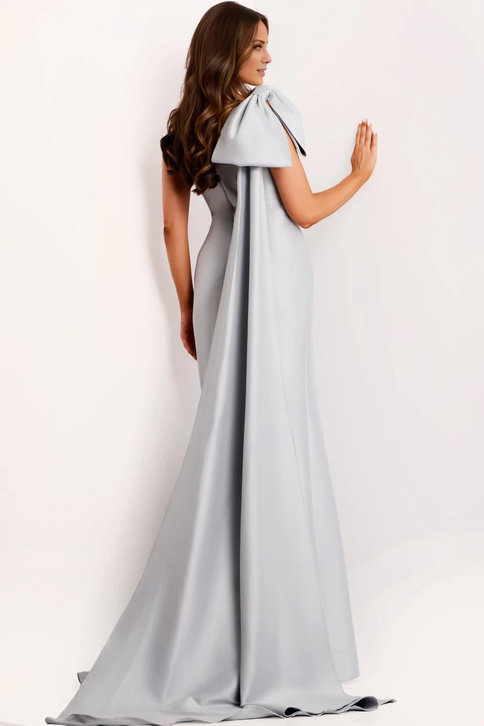 One-Shoulder Mermaid Gown with Oversized Bow Evening Dresses
