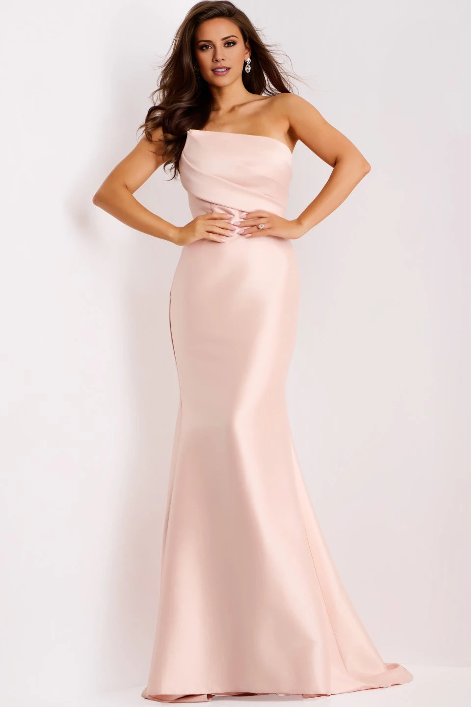 One-Shoulder Satin Gown with Mermaid Silhouette Evening Dresses