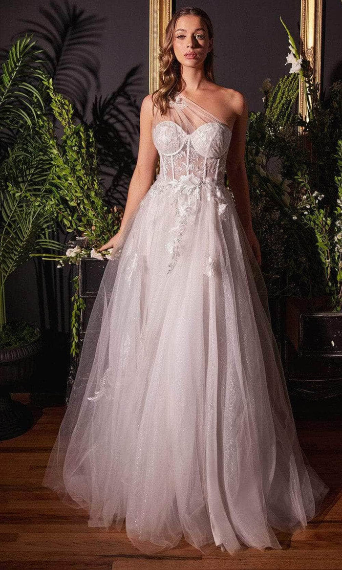 One Shoulder Corset   Applique Bridal Gown Wedding Dresses