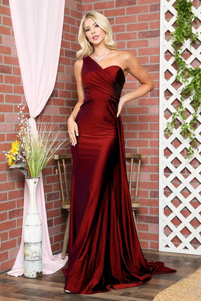 One Shoulder Prom Dress Simple Long Evening Dresses