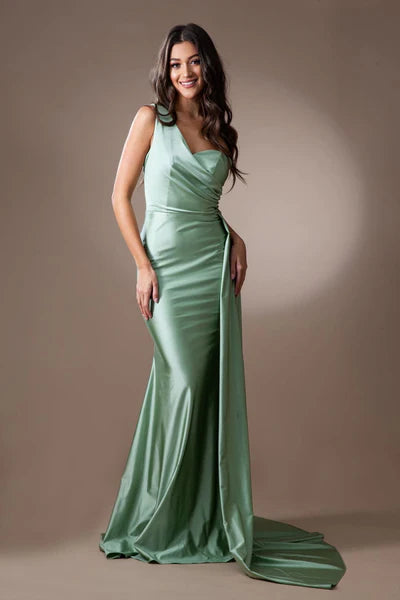 One Shoulder Prom Dress Simple Long Evening Dresses