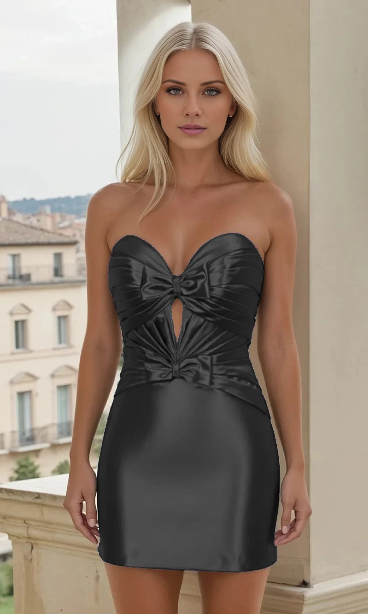 Pleated Satin Hoco Dress PromGirl Exclusive Homecoming Dresses