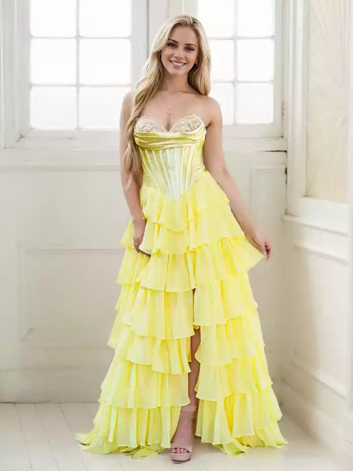 Prom Dresses A Line Appliques Bodice Layers   A Line Off the Shoulder Prom Dress