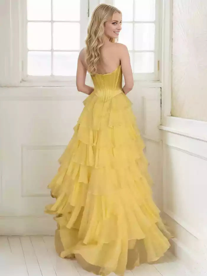 Prom Dresses A Line Appliques Bodice Layers   A Line Off the Shoulder Prom Dress
