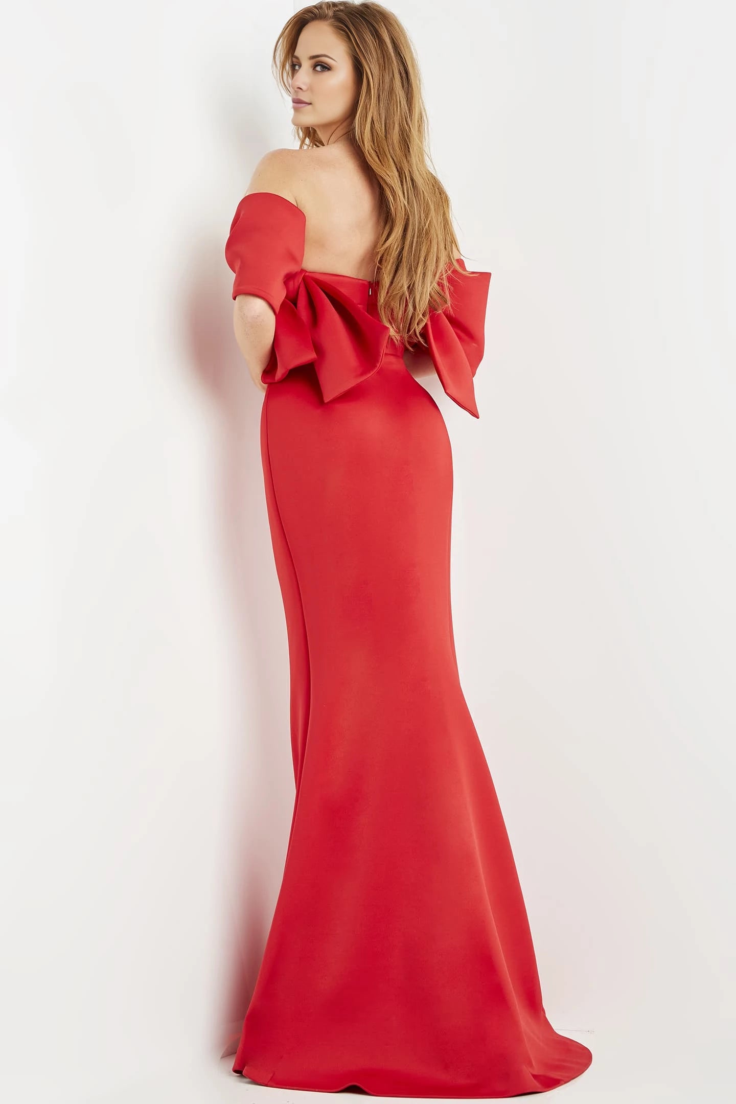 Red Strapless Fitted trumpet Dress Evening Dresses