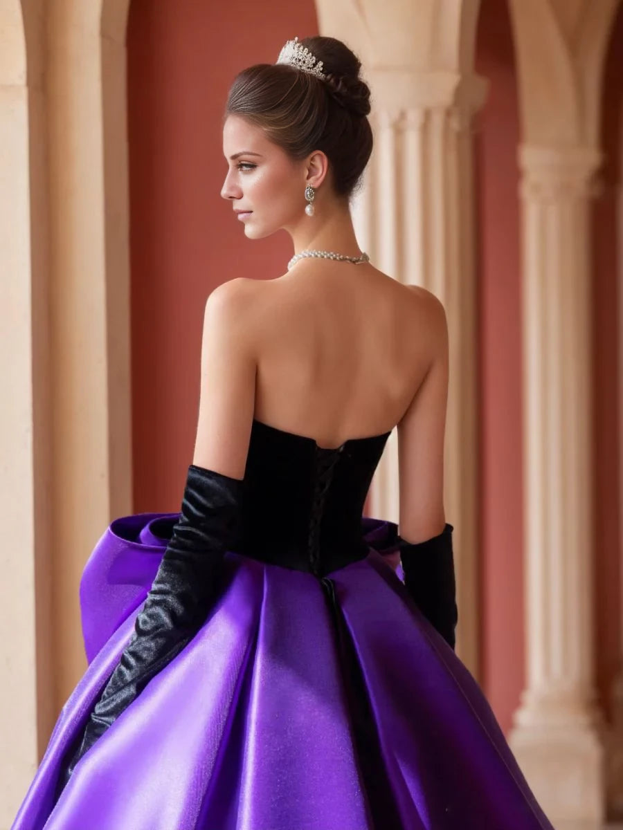 Regal Ball - Gown Strapless Sleeveless Lace - Up Back Floor - Length Evening Gown