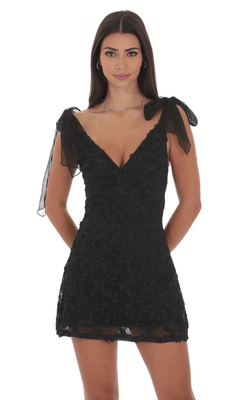 Romantic A-Line Deep-V-Neck Sleeveless Tie-Shoulder Short Length Homecoming Dresses