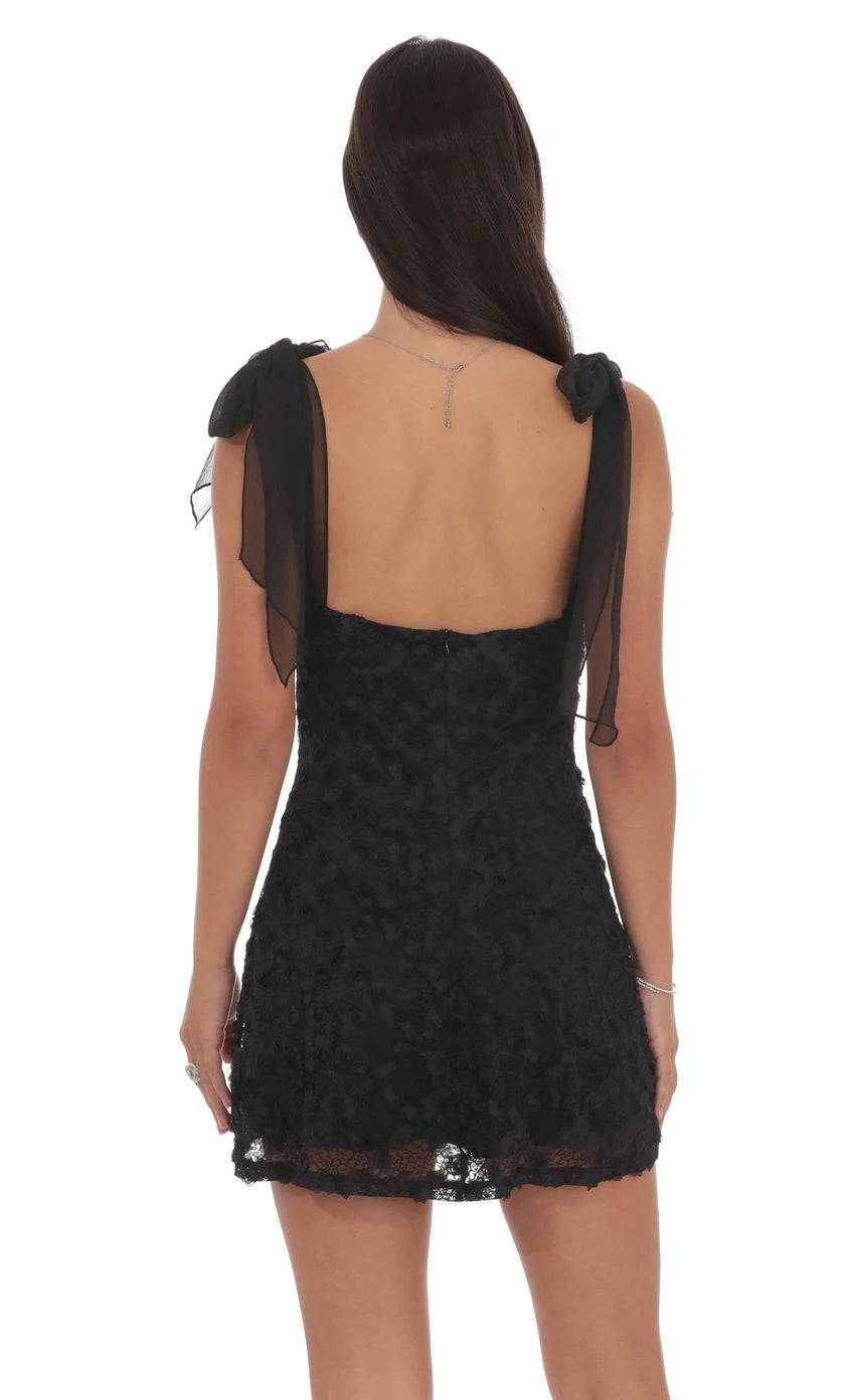 Romantic A-Line Deep-V-Neck Sleeveless Tie-Shoulder Short Length Homecoming Dresses