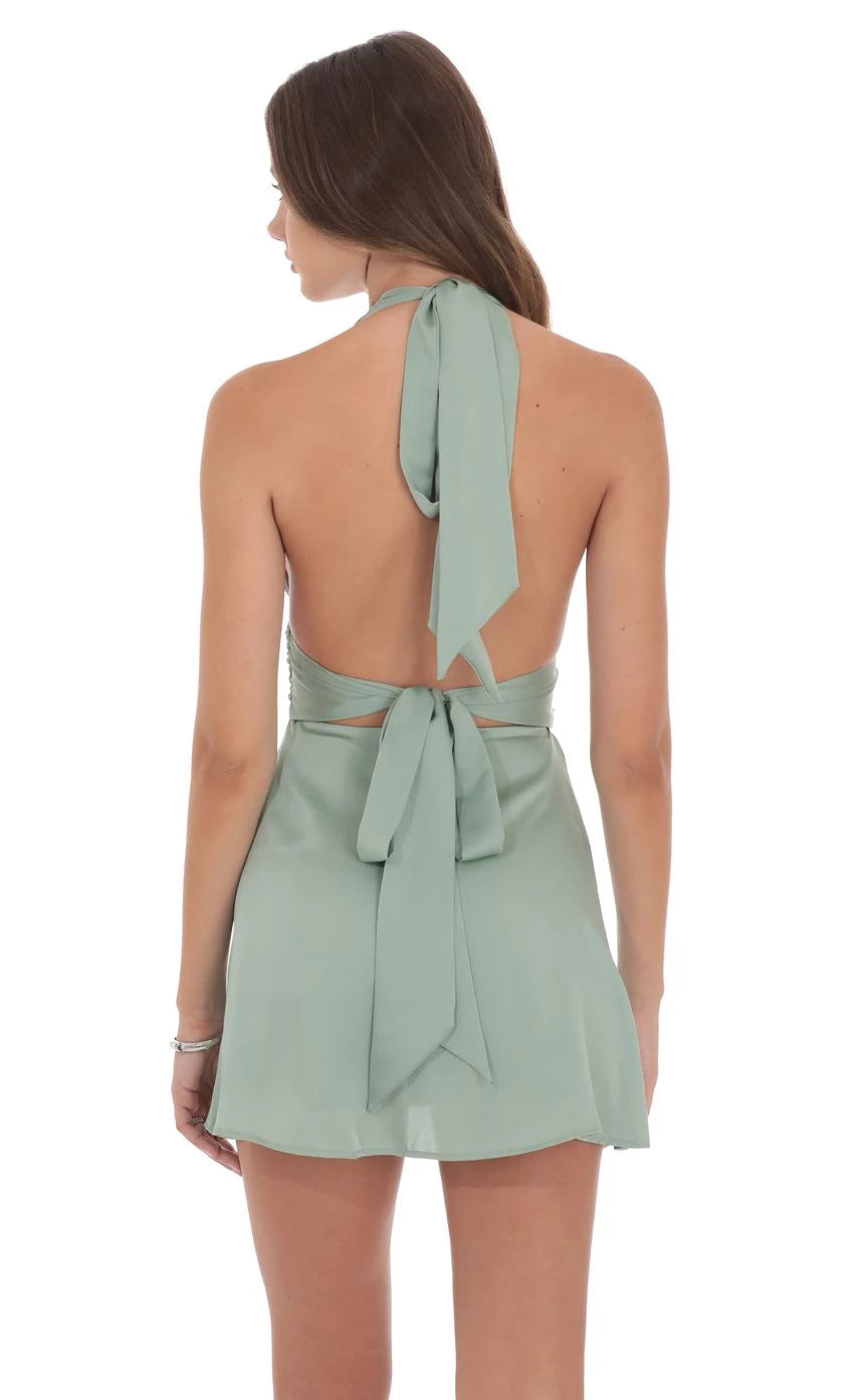 Romantic A-Line Halter-Neck Sleeveless Tie-Back Short Length Homecoming Dresses
