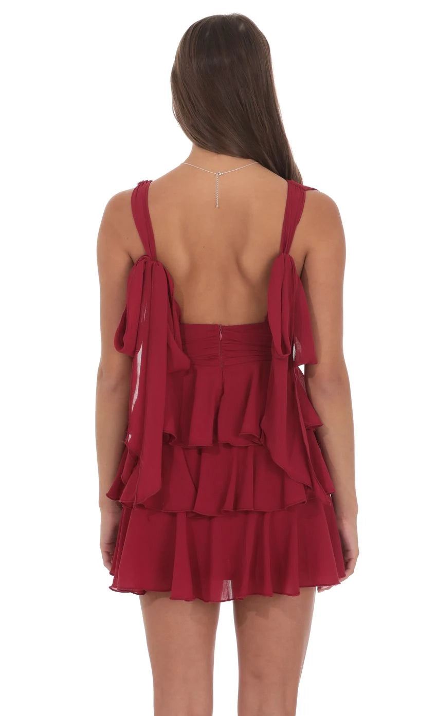 Romantic A-Line Plunge-Neck Sleeveless Tie-Back Short Length Homecoming Dresses