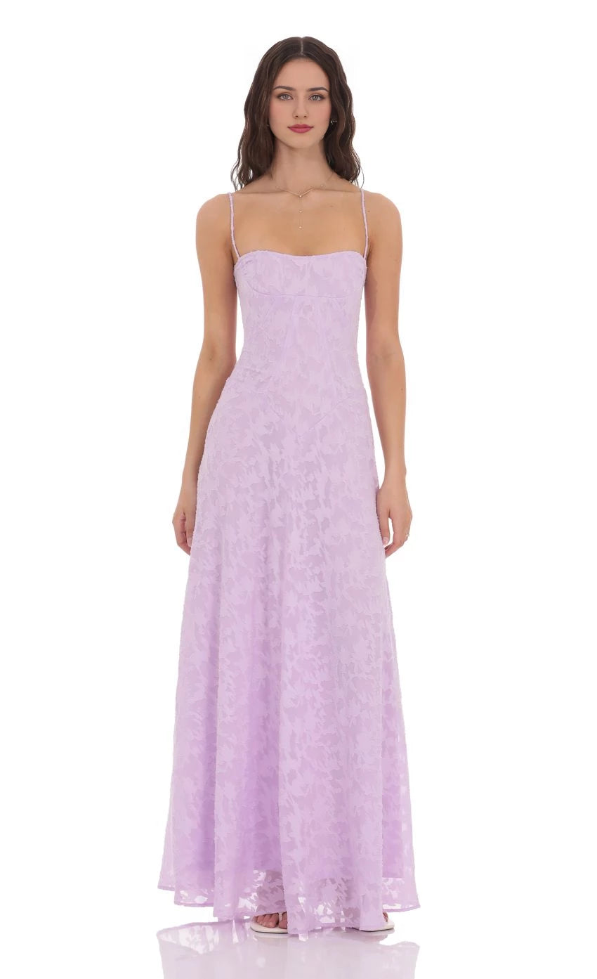 Romantic A-Line Square Neck Sleeveless Lace-Up Back Floor Length Prom Dresses