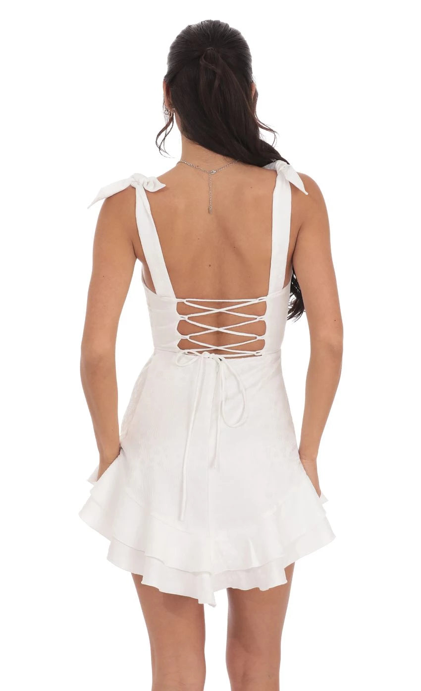 Romantic A-Line Square-Neck Sleeveless Lace-Up Back Short Length Homecoming Dresses