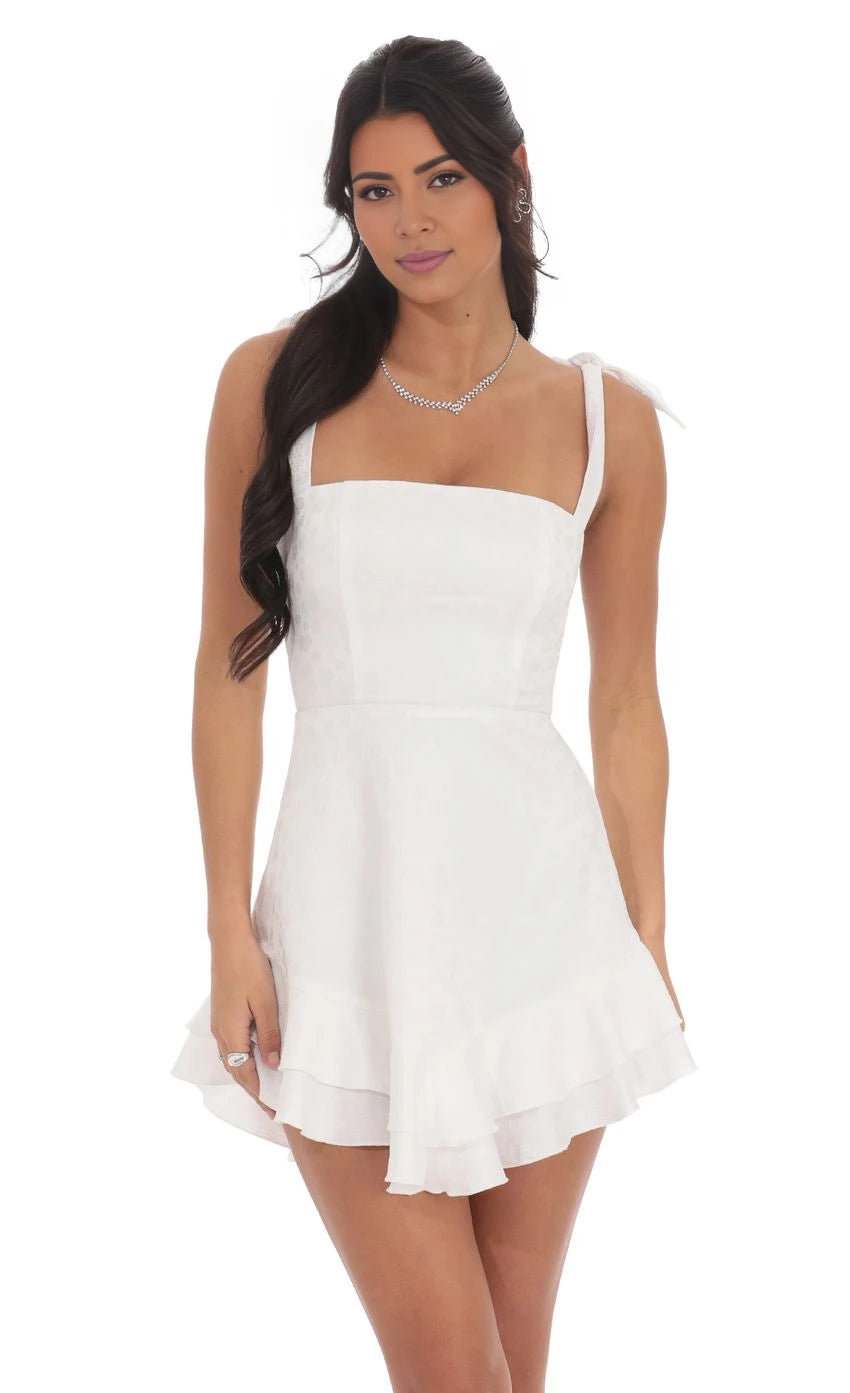 Romantic A-Line Square-Neck Sleeveless Lace-Up Back Short Length Homecoming Dresses
