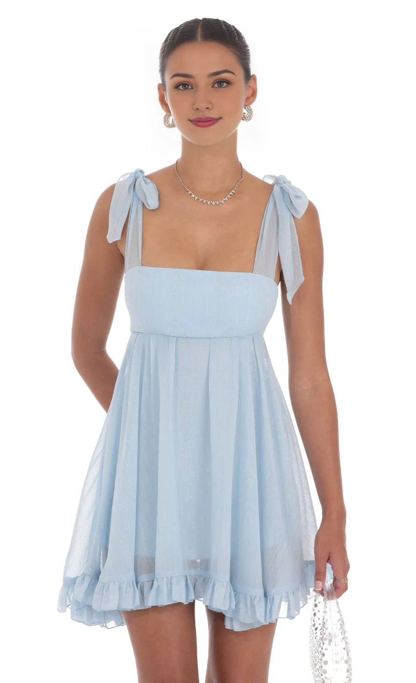 Romantic A-Line Square-Neck Sleeveless Tie-Back Short Length Homecoming Dresses