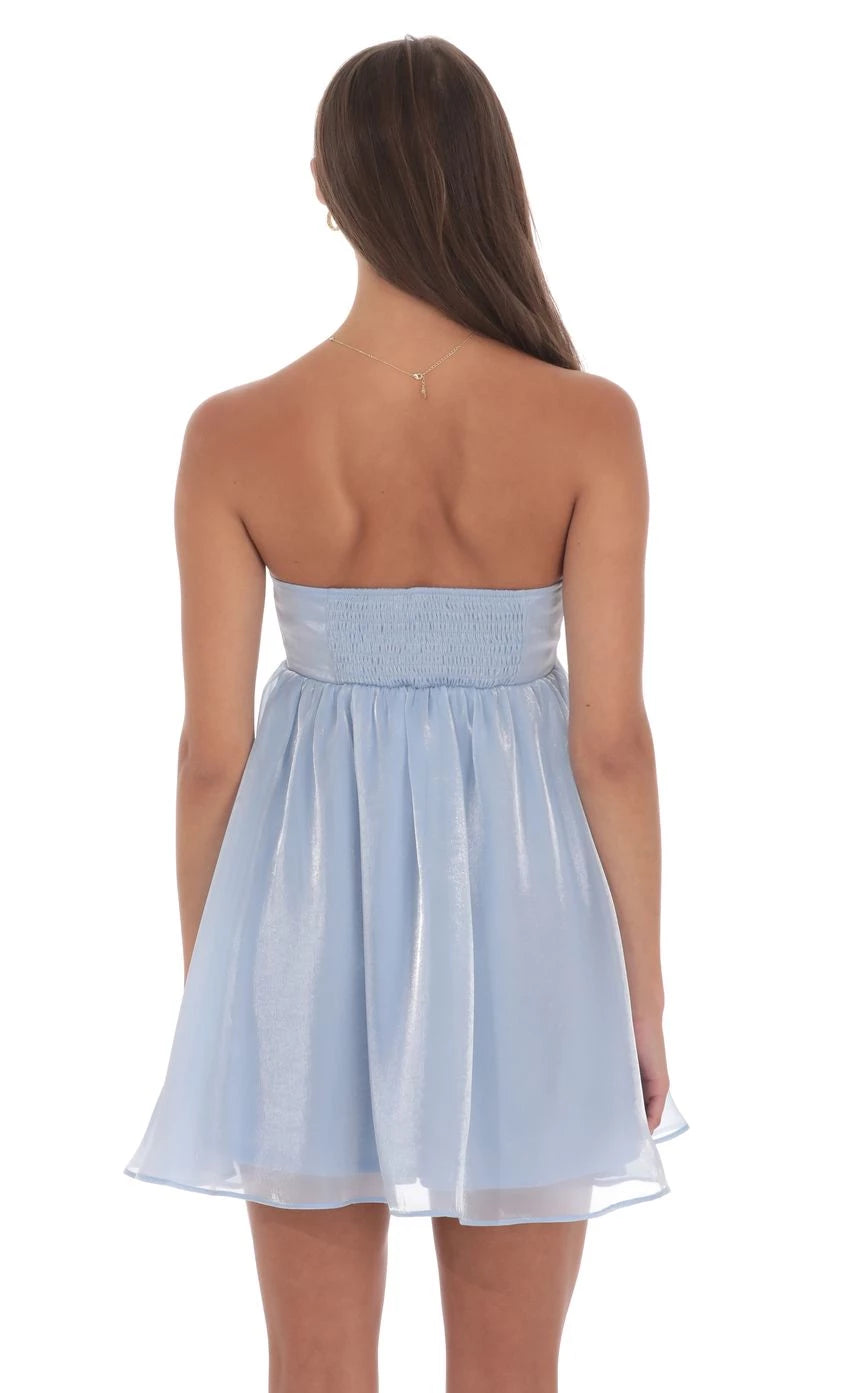 Romantic A-Line Strapless Rosette-Detail Short Length Homecoming Dresses