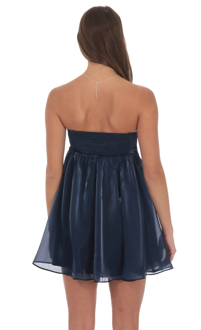 Romantic A-Line Strapless Rosette-Detail Short Length Homecoming Dresses