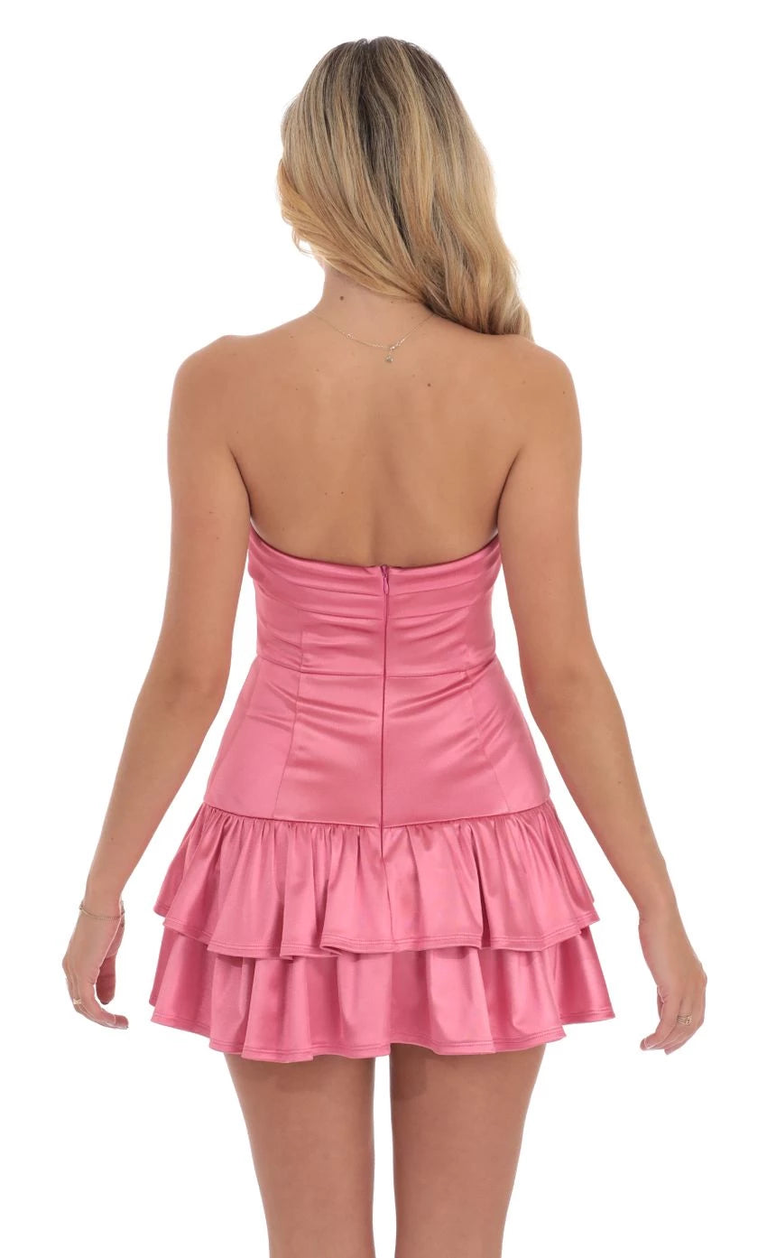 Romantic A-Line Strapless Sleeveless Back-Zip Short Length Homecoming Dresses