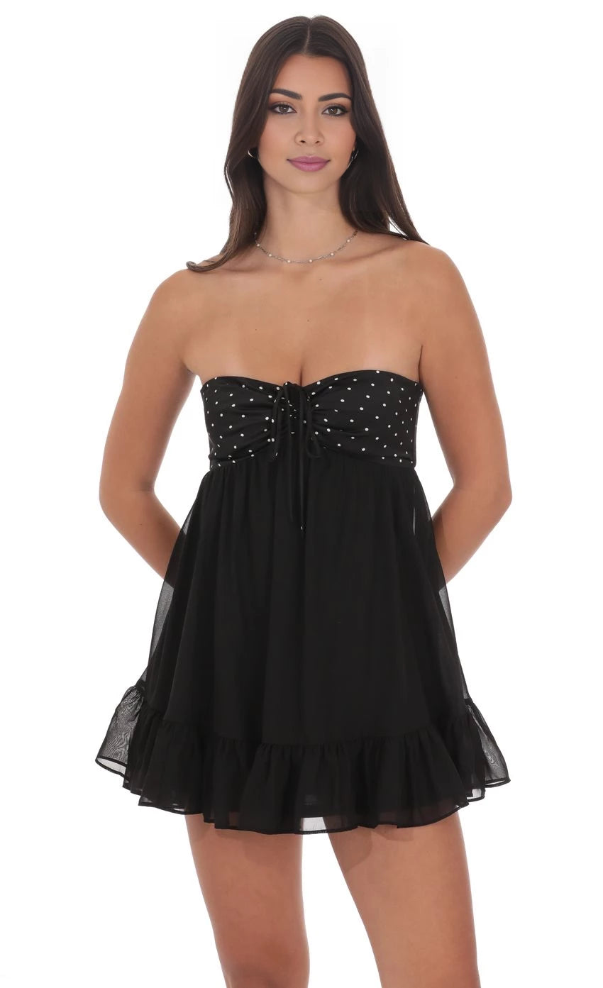 Romantic A-Line Strapless Sleeveless Tie-Back Short Length Homecoming Dresses