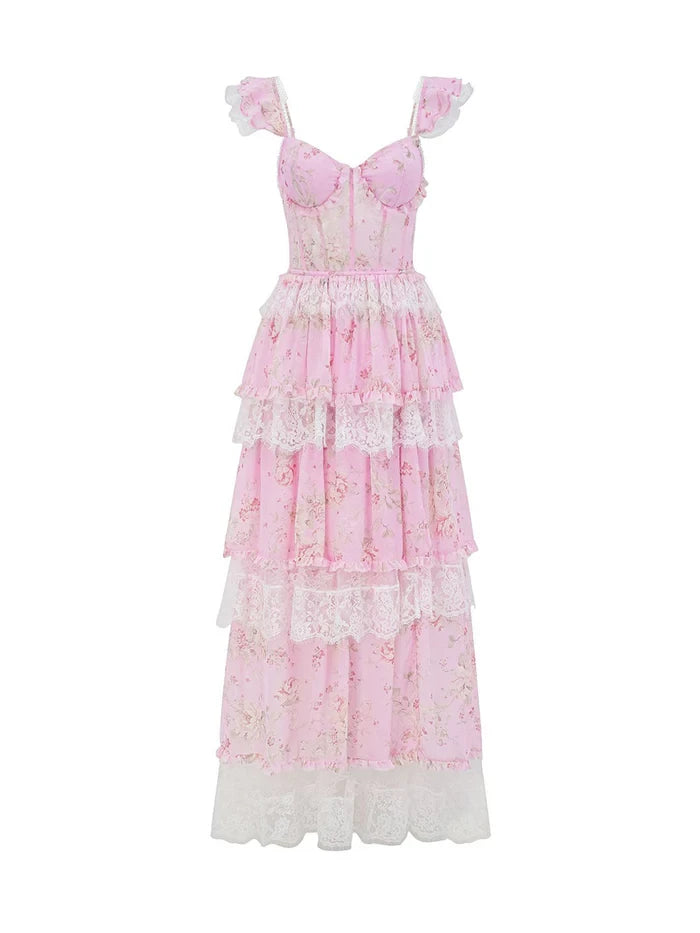 Romantic A - Line Sweetheart Neck Ruffled Sleeve Zipper Back Floor Length Prom Dresses