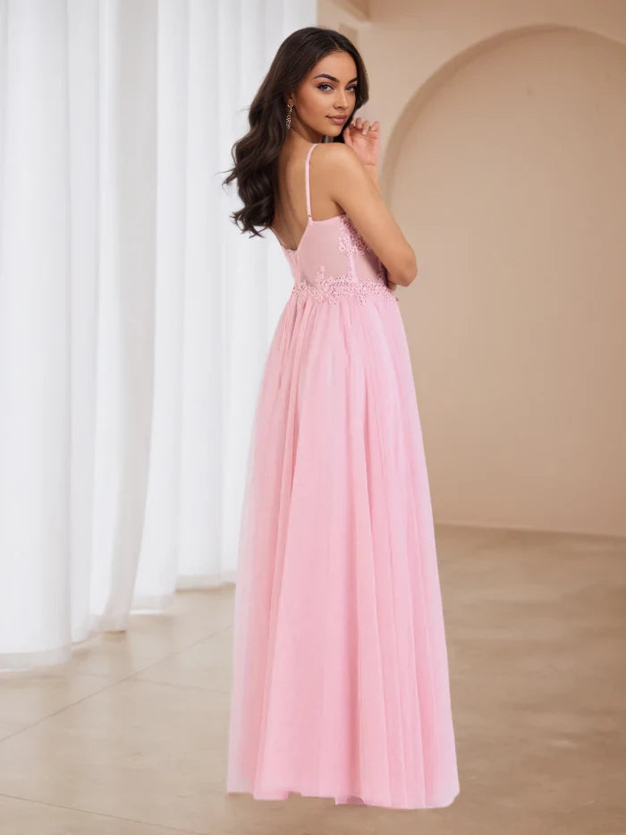 Romantic A - Line Sweetheart Neck Sleeveless Open Back Floor Length Prom Dresses