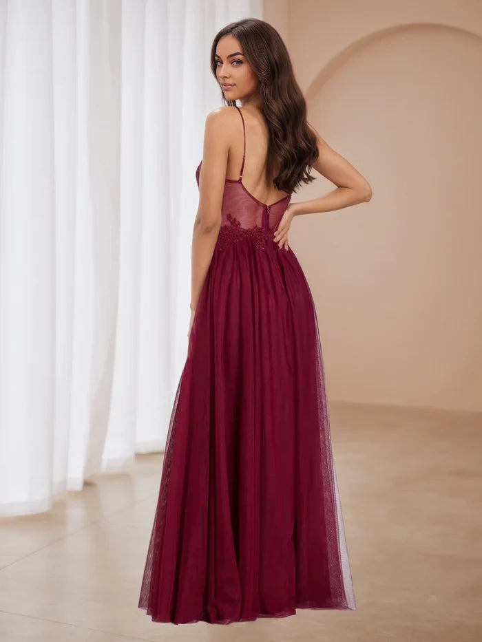 Romantic A - Line Sweetheart Neck Sleeveless Open Back Floor Length Prom Dresses