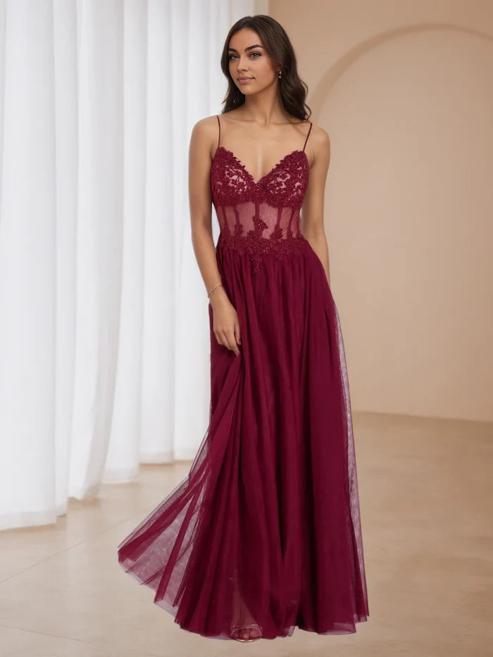 Romantic A - Line Sweetheart Neck Sleeveless Open Back Floor Length Prom Dresses