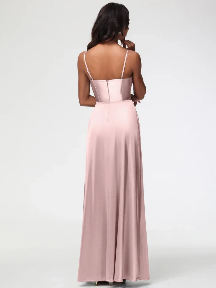 Romantic A - Line Sweetheart Neck Sleeveless Zipper Back Long Length Prom Dresses