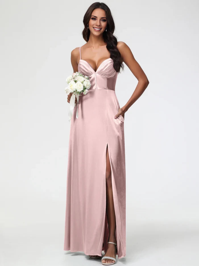 Romantic A - Line Sweetheart Neck Sleeveless Zipper Back Long Length Prom Dresses