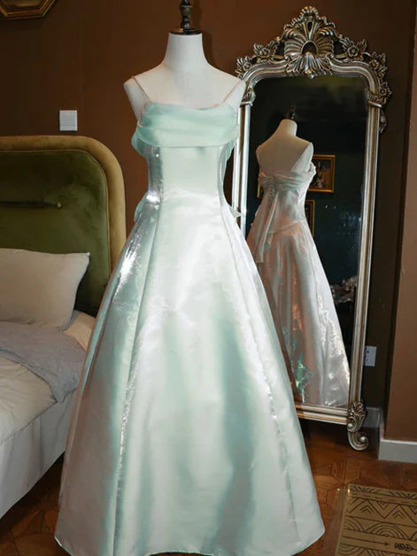 Romantic Ballgown Strapless Satin Ruffled-Bow Back-Zip Floor-Length Evening Dresses